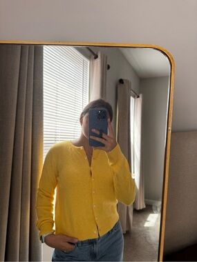 Old Navy Bright Yellow Crewneck Cardigan